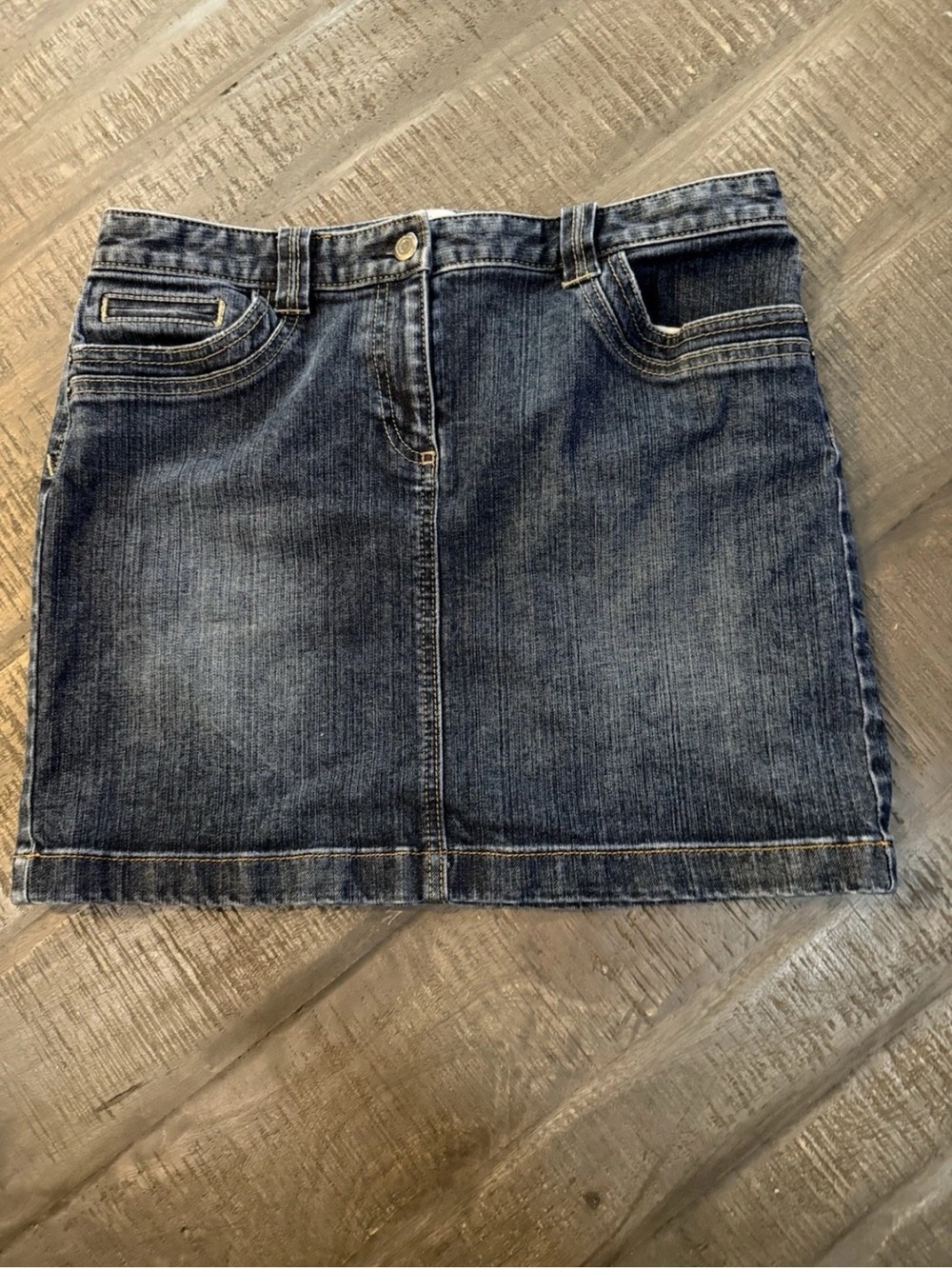 LOFT Denim Mini Skirt in Classic Blue Wash